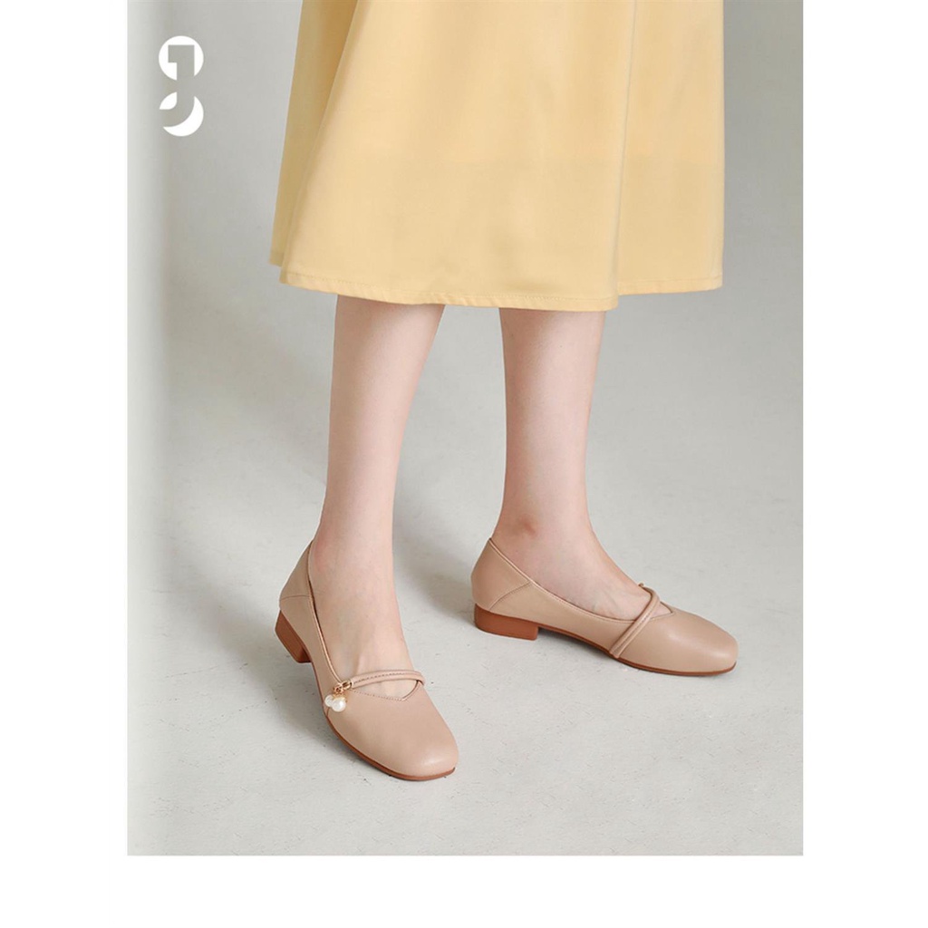 Giày gót thấp mũi tròn đế mềm ngọt ngào thời trang nữ tính
