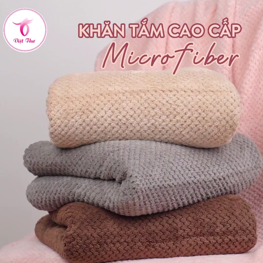 Khăn tắm lớn sợi Microfiber cao cấp công nghệ Nhật siêu mềm, siêu thấm, 70x140cm - Việt Thư | BigBuy360 - bigbuy360.vn
