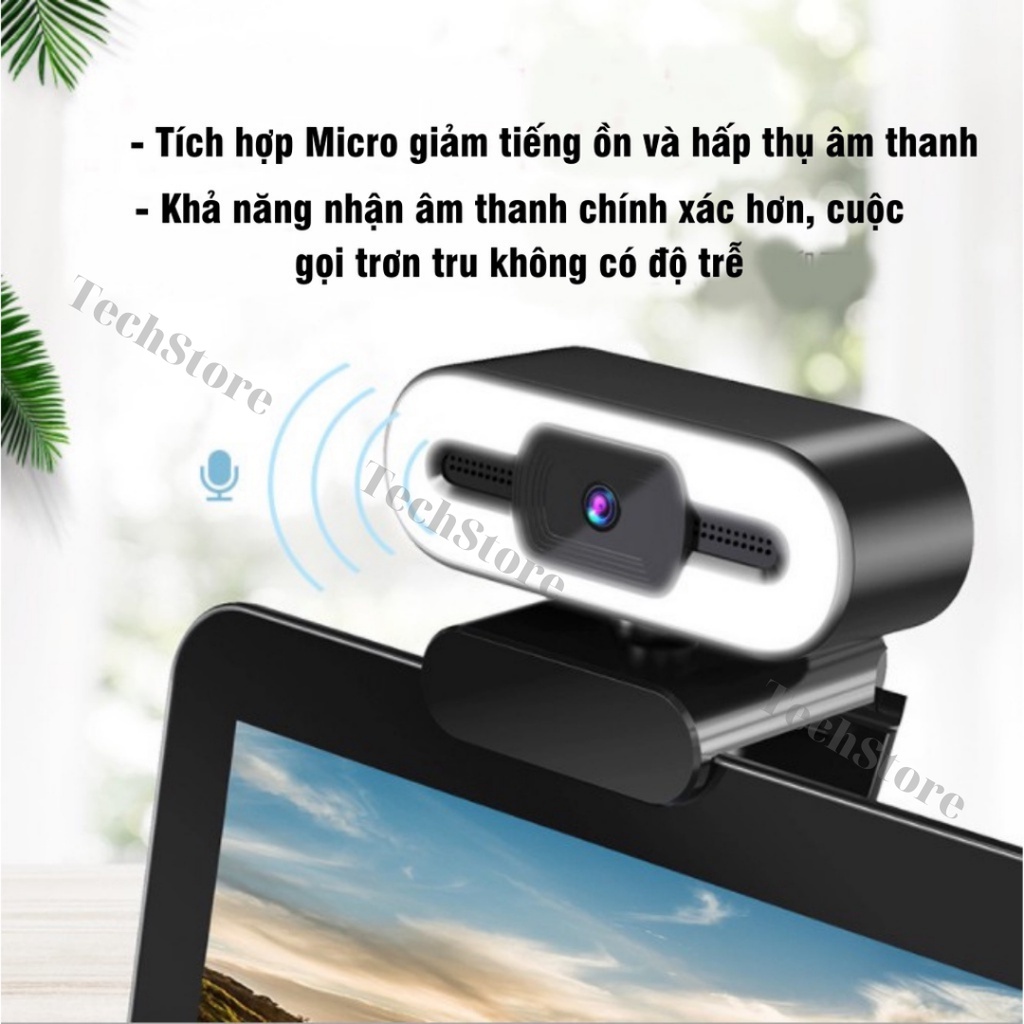Webcam máy tính 4K -  3840 x 2160p và Full HD - 1920 x 1080p - Thu hình cho máy tính, pc, TV, để bàn
