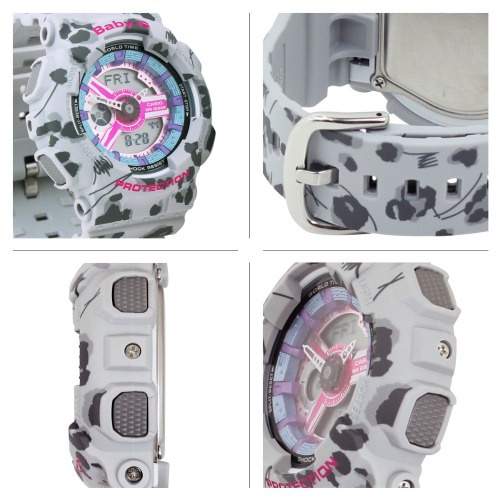 Đồng hồ nữ casio Baby-G BA-110FL-8ADR Dây Nhựa Hoạ Tiết Hoa Báo - Chống Nước 100m bảo hành quốc tế 12 tháng