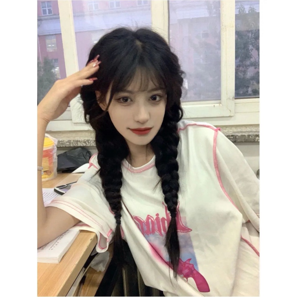 Áo Thun Nữ Ngắn Tay Dáng Rộng Phong Cách Hàn Quốc Mới