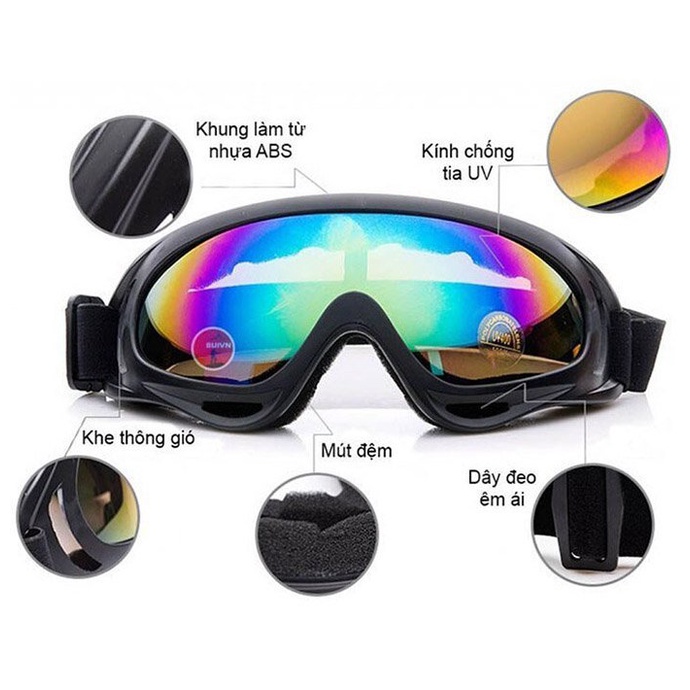 Mắt Kính Biker Chống Chói, Chống Tia UV, Chống Gió Bụi MS4080