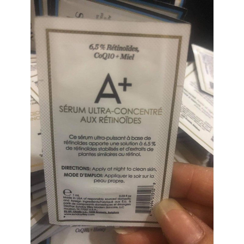 [AUTH] SUNDAY RILEY GÓI TINH CHẤT CHỐNG LÃO HOÁ A+ HIGH-DOSE RETINOL SERUM 1ML NỘI ĐỊA MỸ | BigBuy360 - bigbuy360.vn