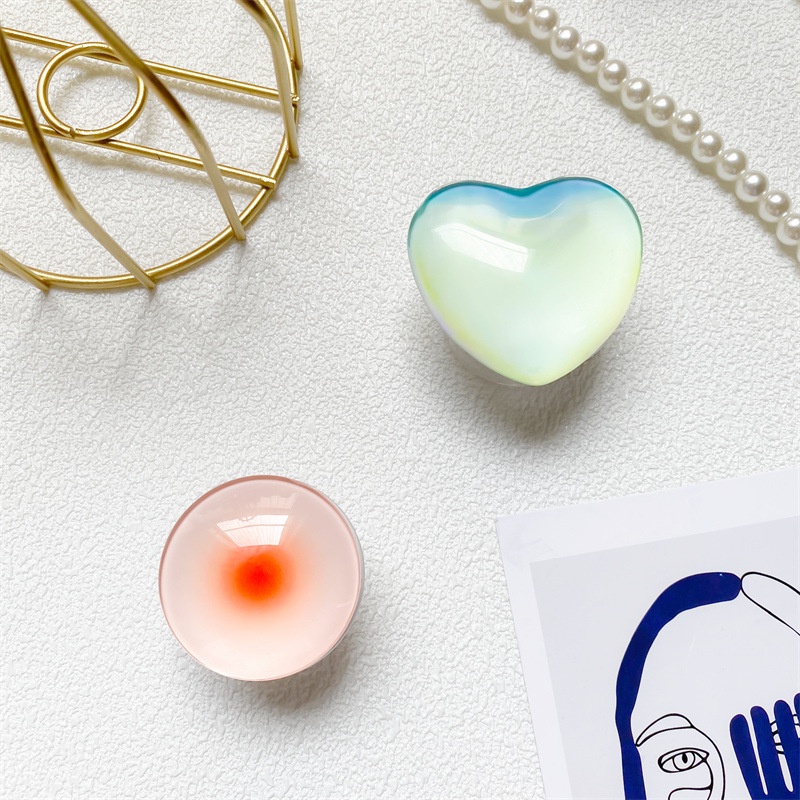 Giá Đỡ Điện Thoại Tròn Màu Laser Trơn Họa Tiết Hoạt Hình