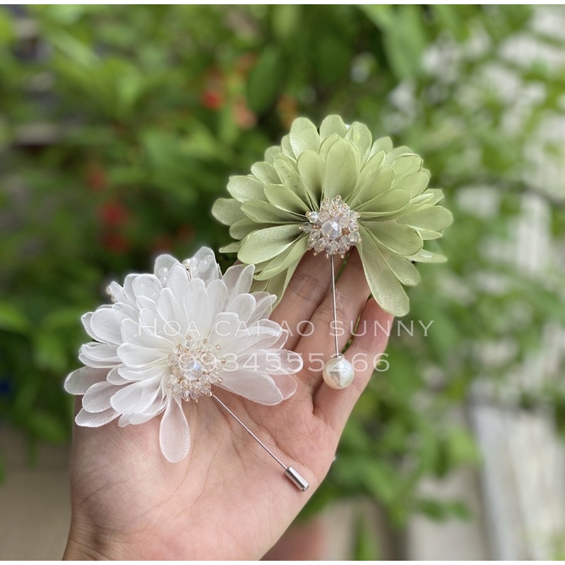 Hoa cài áo handmade - Hoa cài áo nửa bông MS22