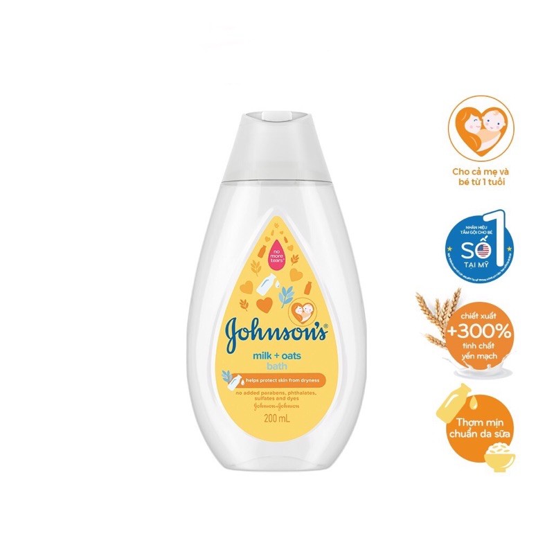 Sữa tắm / Dầu gội Johnson’s Baby Chai 200ml - Dùng cho cả mẹ và bé