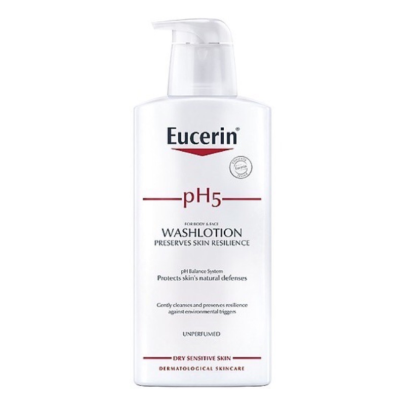 Sữa Tắm Và Rửa Mặt Dành Cho Da Nhạy Cảm Eucerin pH5 (Không Mùi) - 400ml