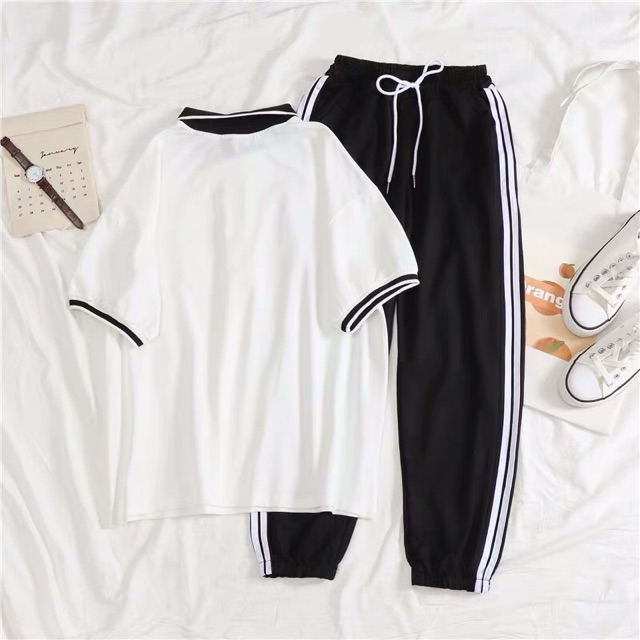 Set áo phông polo kèm quần thể thao | BigBuy360 - bigbuy360.vn