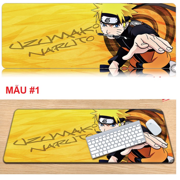 Bàn di chuột 80 x 30cm hình Naruto bằng cao su tự nhiên chống thấm nước