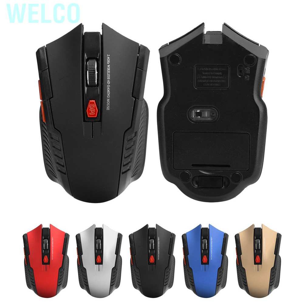 Welco Wireless Mouse 2.4G 3 Levels Adjustable Optical Computer External Device with USB Receiver