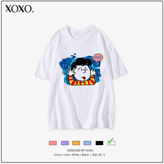 Áo thun tay lỡ form rộng dáng unisex  XOXO phong cách Nelly Ulzzang in hình xoxo smile