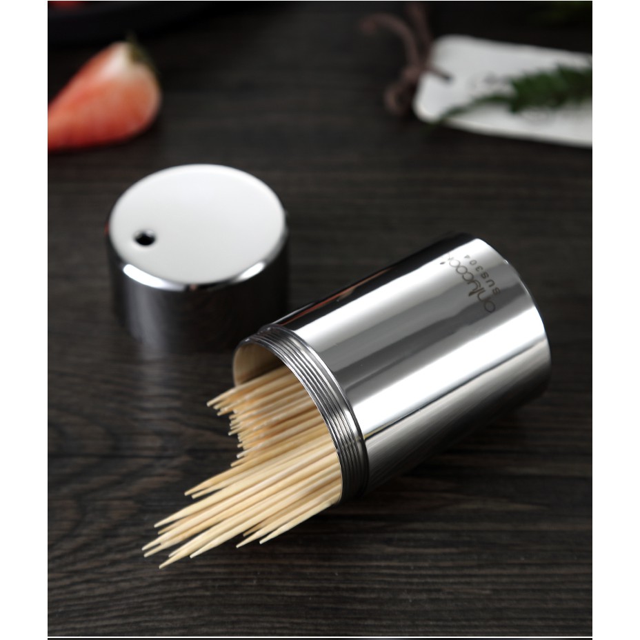 Hủ đựng tăm inox 304 - Onlycook - 4.5x8cm 240g - Phụ kiện phòng ăn ...