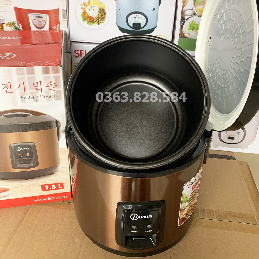 Nồi Cơm Điện Liolux LIO-816 Dung Tích 1.8L Lòng Nồi Chống dính, Hàng Chính Hãng, Bảo Hành 12 Tháng