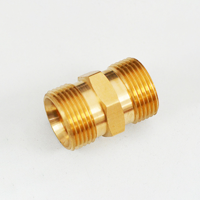 Ren nối dây rửa xe, đầu nối 2 dây máy rửa xe bằng hợp kim đồng " 22mm sang 22mm " phụ kiện máy xịt rửa xe C0004-14
