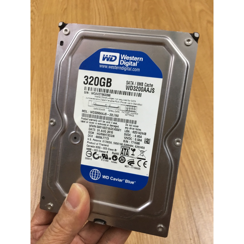 Ổ CỨNG HDD W.D 320GB Dùng Cho PC - Cài Sẵn Win 10 - Bảo Hành 2 Năm