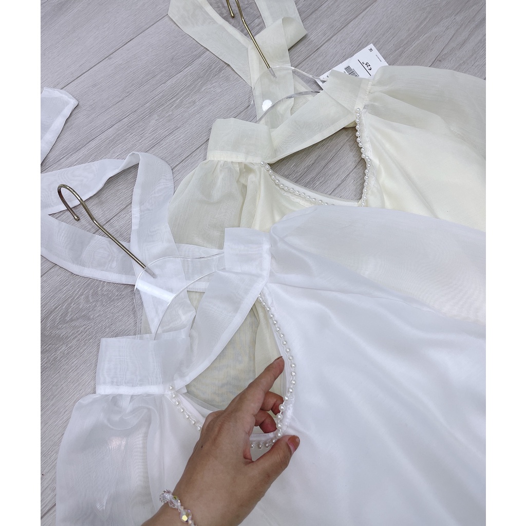 Áo sơ mi tiểu thư cổ v đính ngọc 2 lớp áo sơ mi bánh bèo xinh xắn LD100