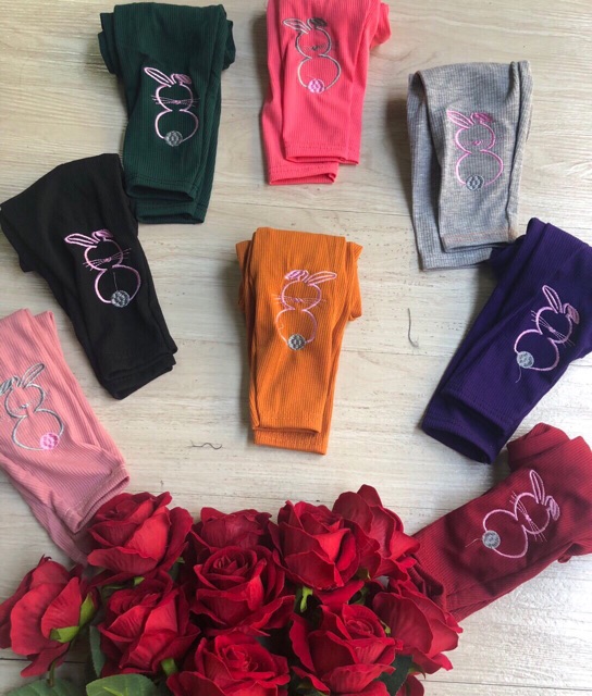 Legging len thỏ thêu