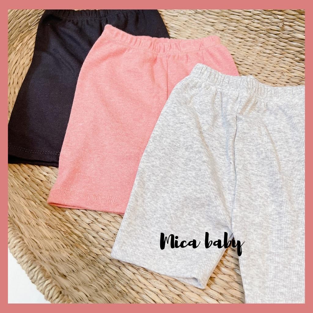 Quần legging bé gái, quần legging đùi màu trơn đáng yêu cho bé Mica baby QA27