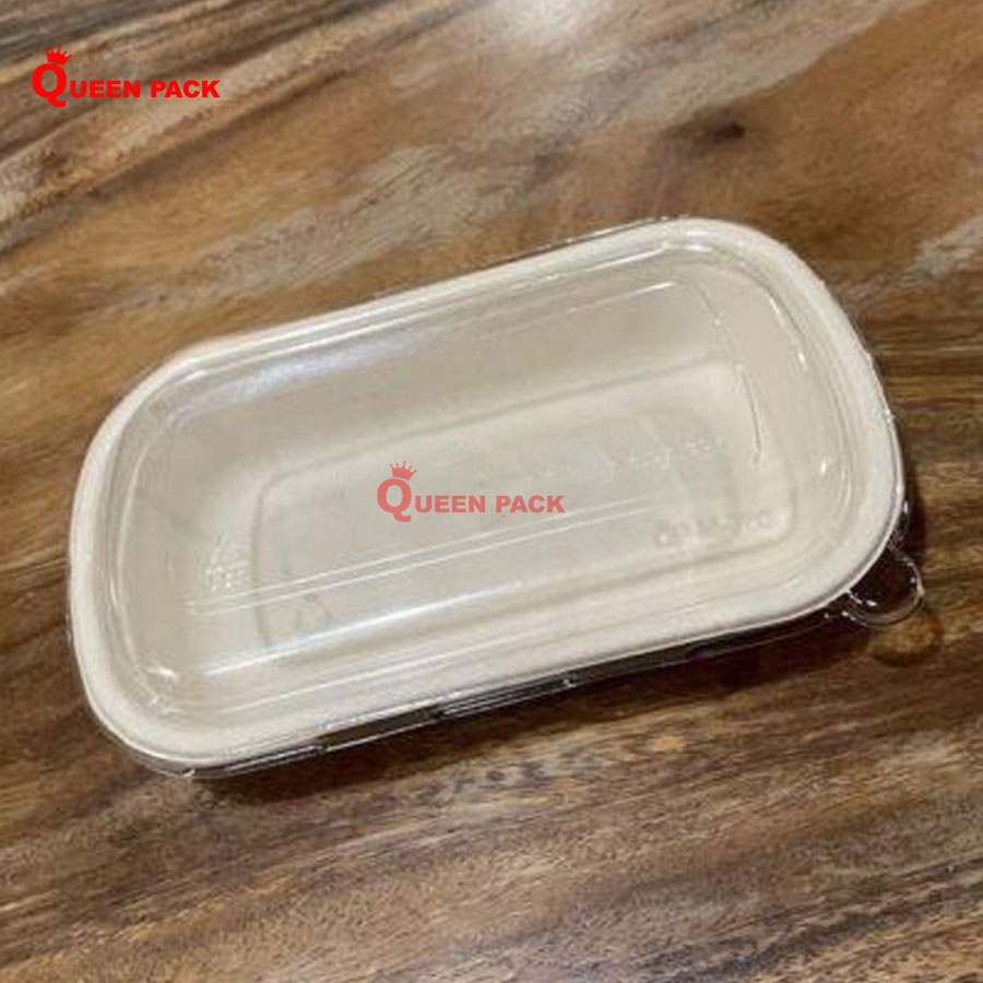SET 50 Hôp bã mía 1 Ngăn Kèm Nắp Rời Bã Mía/Nhựa PET đựng đồ ăn dùng 1 lần, dùng cho nhà hàng quán ăn khách sạn