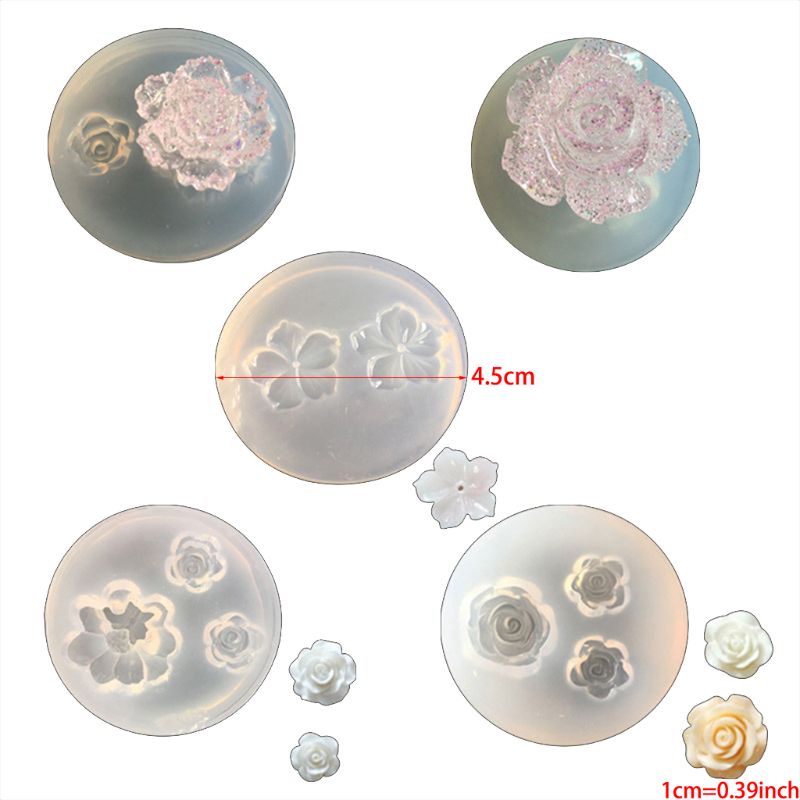 Bộ 5 Khuôn Silicone Làm Trang Sức Hình Hoa DIY