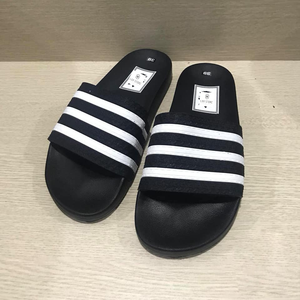 Dép nam quai ngang adidas , dép unisex thời trang đế cao su full box - Lux Store