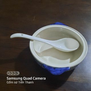 Thìa/muôi/muỗng sứ trắng Bát Tràng múc cơm, canh