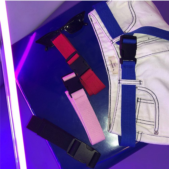 Thắt lưng vải canvas phong cách Hàn Quốc màu sắc ngọt ngào