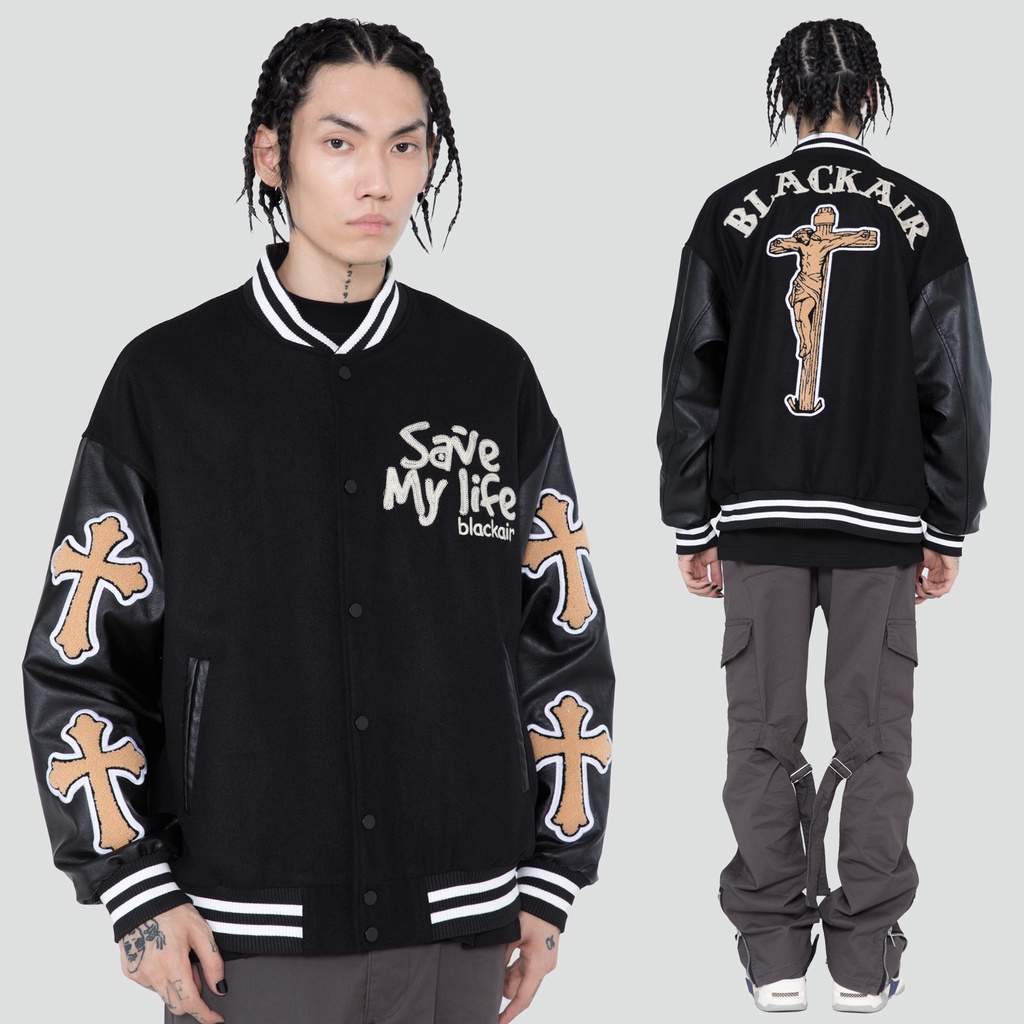 Áo khoác Bomber Made Extreme Scripture Patchwork Varsity