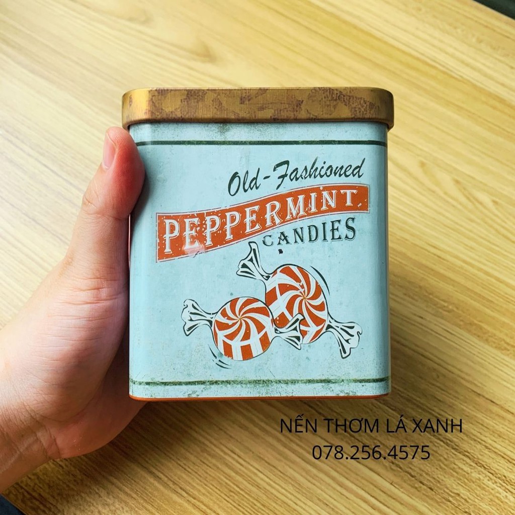 Nến thơm Vintage Old Fashioned Peppermint Candies hộp thiếc phong cách cổ điển