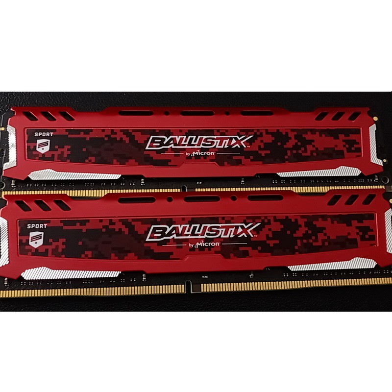 Ram tản nhiệt 16Gb DDR4 bus 2666, ram bộ hiệu CRUCIAL BALLISTIX SPORT, hàng chính hãng bảo hành 3 năm