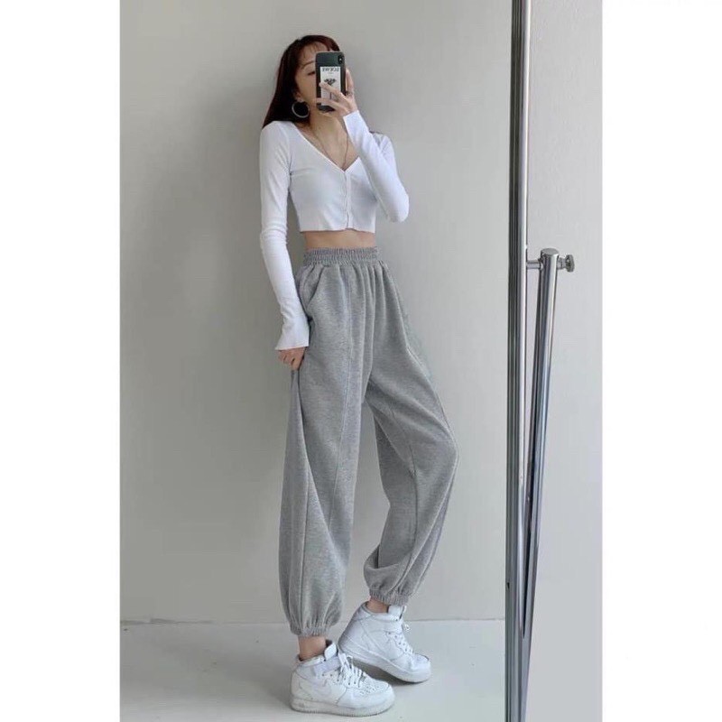 Quần JOGGER BO THUN TRƠN nam nữ phong cách thể thao năng động -  vải thun da cá - Shop MAYLAN