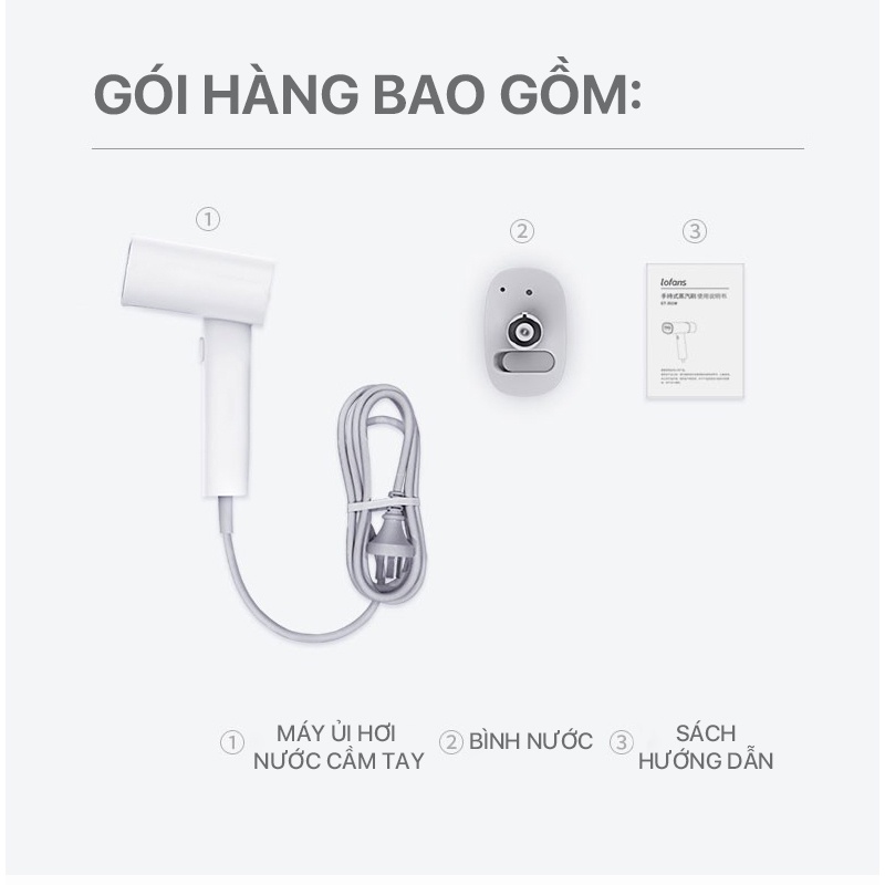 Bàn ủi hơi nước cầm tay Xiaomi Zanjia GT-306LW có thể tháo lắp cầm tay nhỏ gọn công suất 1200W