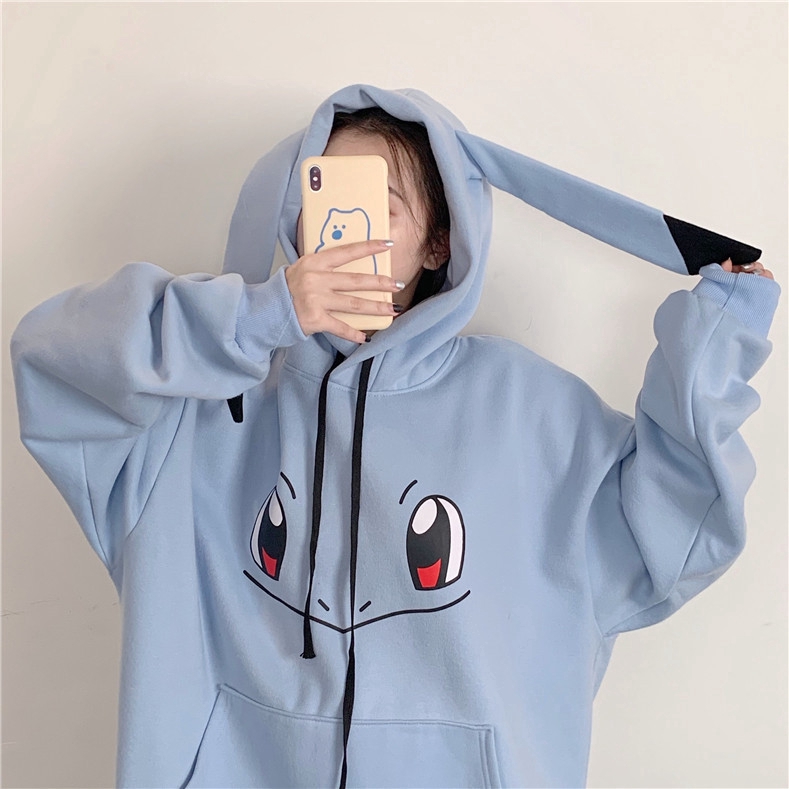 Áo hoodie form rộng cosplay Pokemon Go Pikachu cho nữ