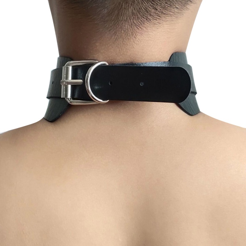 Vòng Cổ Choker Da Pu Phối Khóa Trái Tim Phong Cách Gothic Punk Unisex