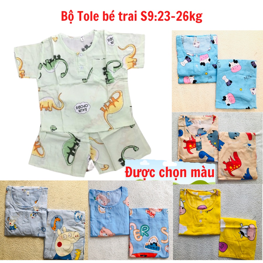 [S9:23-26kg][Được chọn màu] Bộ tole /lanh bé trai, quần áo bé trai ,Bộ lanh 2 da loại 1 mềm, mịn, thoáng mát