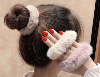 🐰Chun buộc tóc lông thỏ mềm mại dễ thương