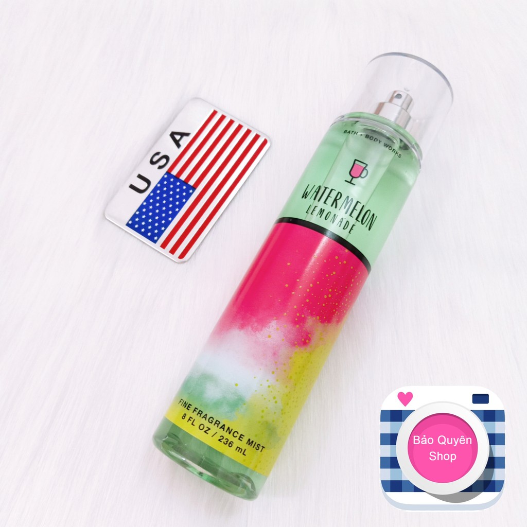 Xịt thơm toàn thân tông nước hoa Bath & Body Works - Watermelon Lemonade - Fine Fragrance Mist 236mL