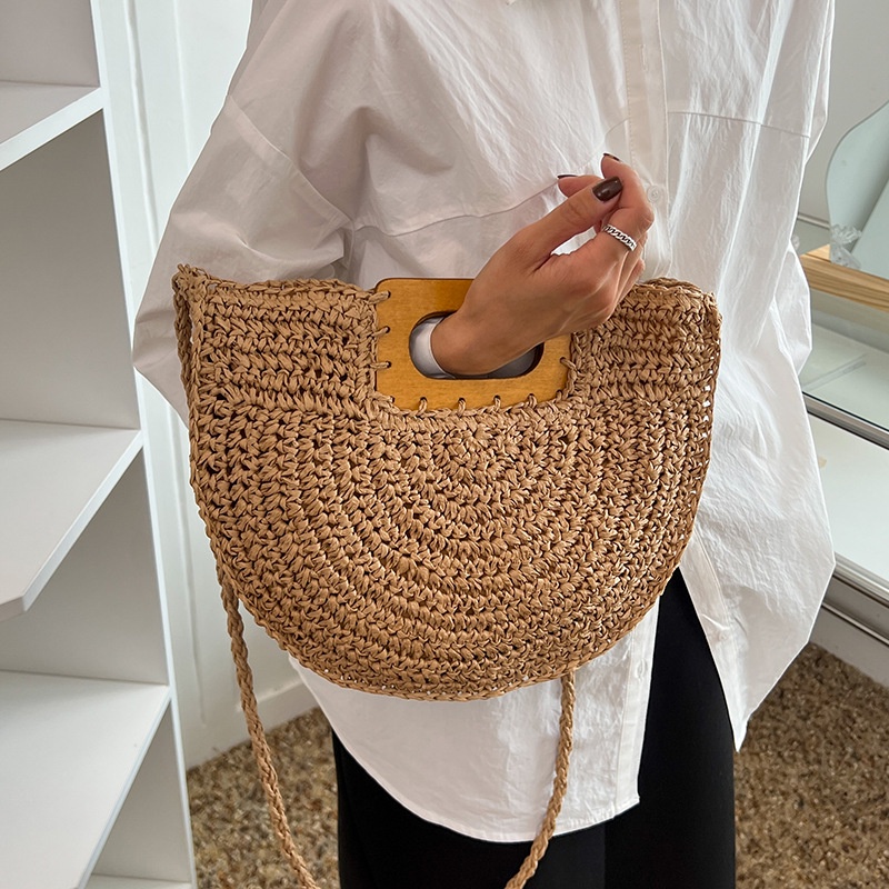 Túi Đeo Vai Đan Rơm Cầm Tay Sức Chứa Lớn Thời Trang Cho Nữ