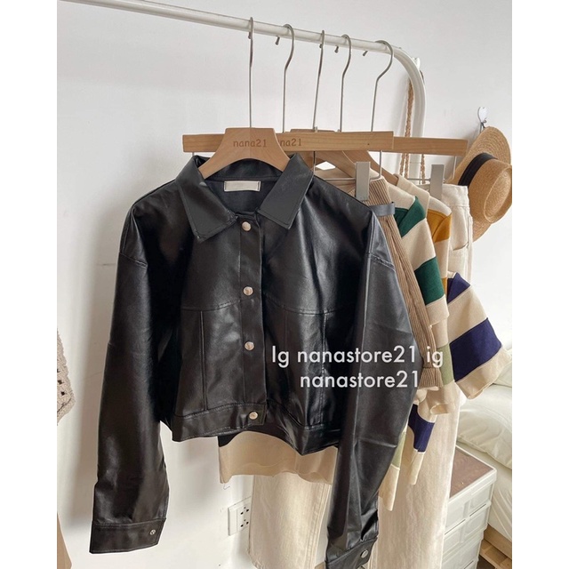 Áo khoác da dáng ngắn Nana21 Nanastore21