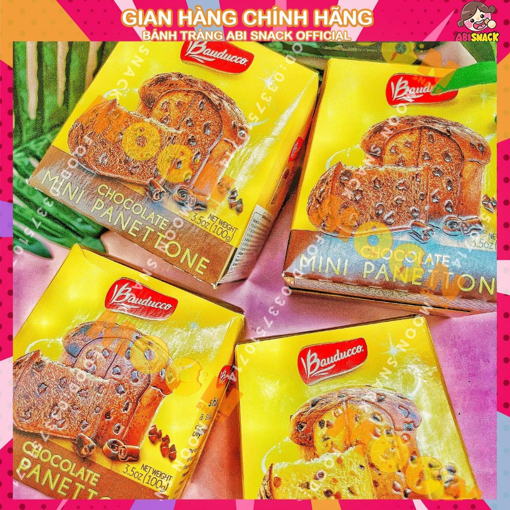 bánh bông lan hộp mini Bauducco Mini Panettone Original hộp 100g công thức Ý