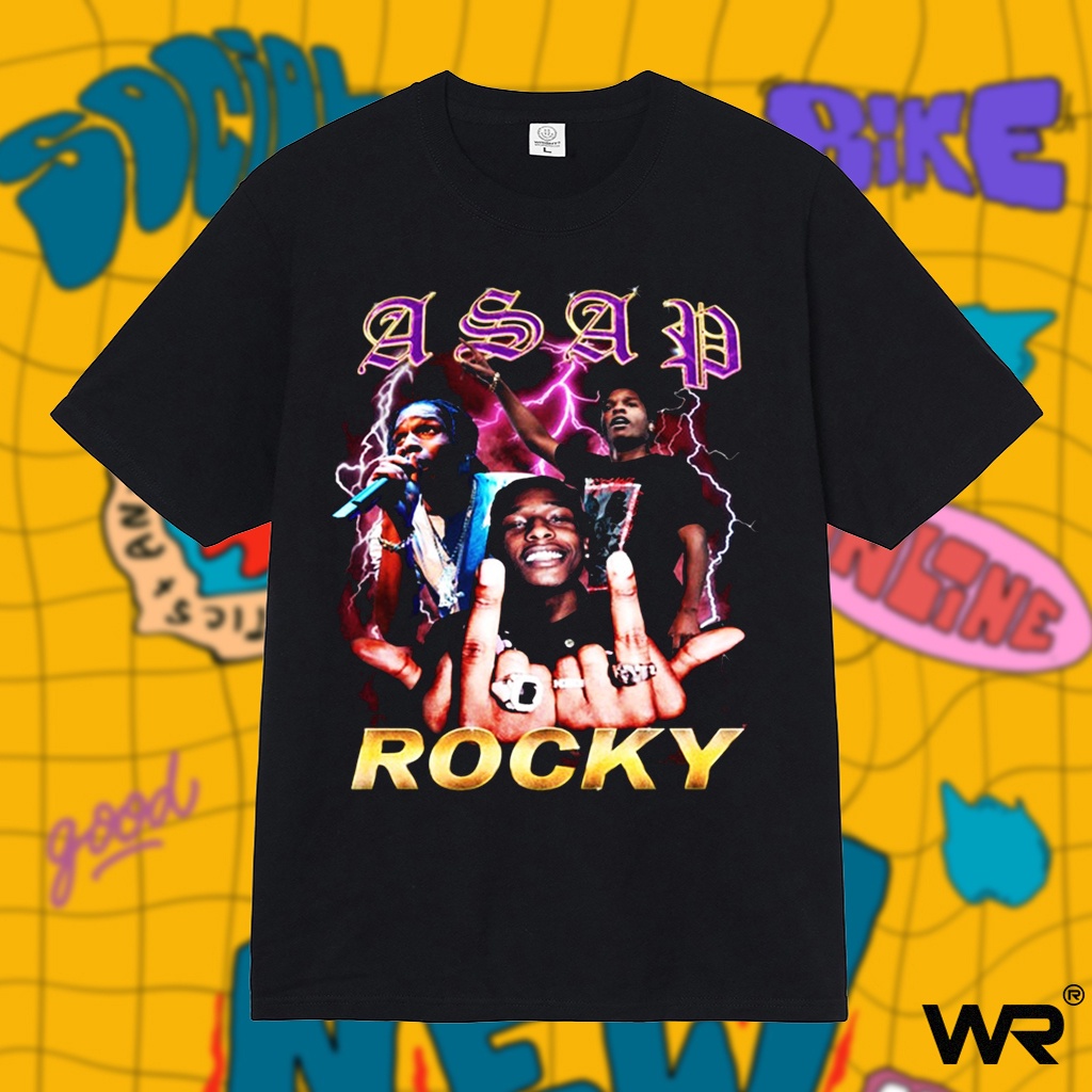 Áo thun nam nữ sleeve Asad rocky wright phong cách vintage tay ngắn rapper hiphop ca sĩ phong cách âu mỹ