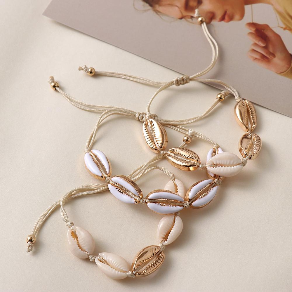 LAYOR1 Set Vòng cổ Vỏ Sò Bện 3 Kiểu Thời Trang