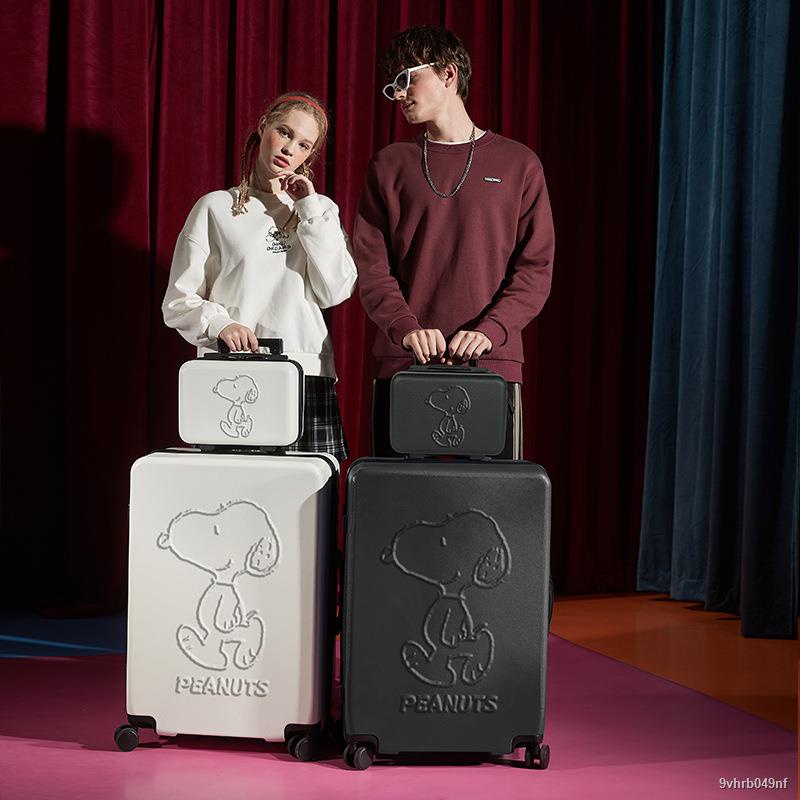 Vali Snoopy vỏ cứng size trung, vừa 20-28 inch mẫu khóa kéo