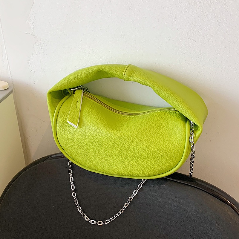 Túi Đeo Chéo Da Mềm Phối Dây Xích Thời Trang Cho Nữ