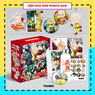 Hộp quà One Punch Man giftbox manga anime (bình nước, móc khóa, postcard, huy hiệu ...)