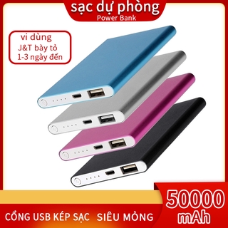 Sạc Dự Phòng 50000mAh Cho iPhone Huawei Samsung Xiaomi Oppo Vivo Realme Hai Cổng Dung Lượng Có Màn Hình Điện Tử