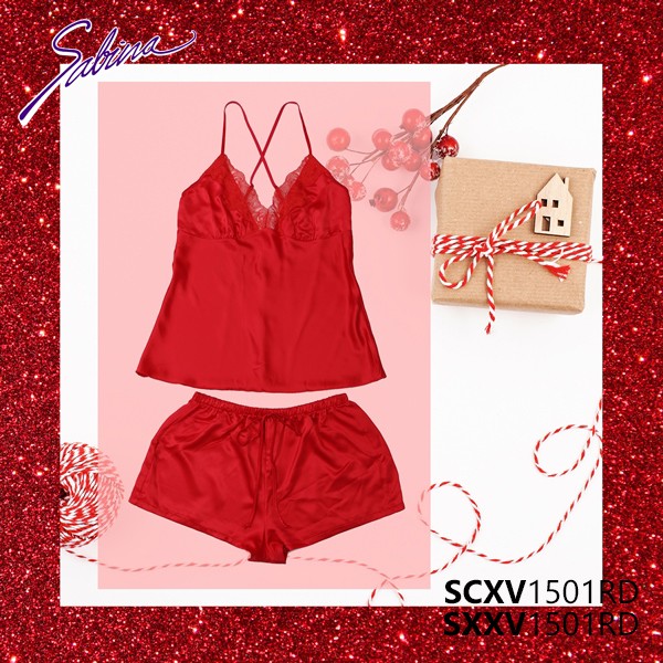 Bộ Đồ Ngủ Sexy Viền Ren Màu Đỏ Gorgeous By Sabina SCXV1501RD+SXXV1501RD