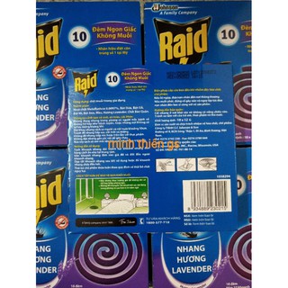 Nhang muỗi Raid hương Lavender (hộp 10 khoanh)