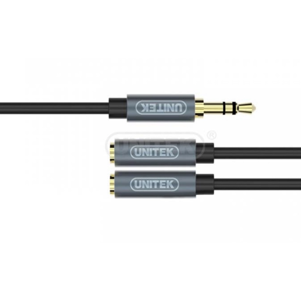 Cáp Loa Audio 3.5mm 1 ra 2 UNITEK (Y-C 956ABK)