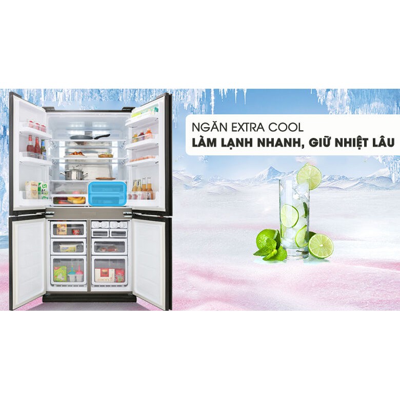 CHÍNH HÃNG - Tủ lạnh Sharp Inverter 678 lít SJ-FX688VG-BK